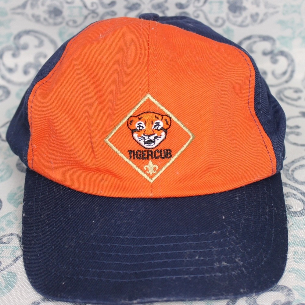Kids Tiger Cub‎ Scout Baseball Cap Orange Navy Adjustable Snapback